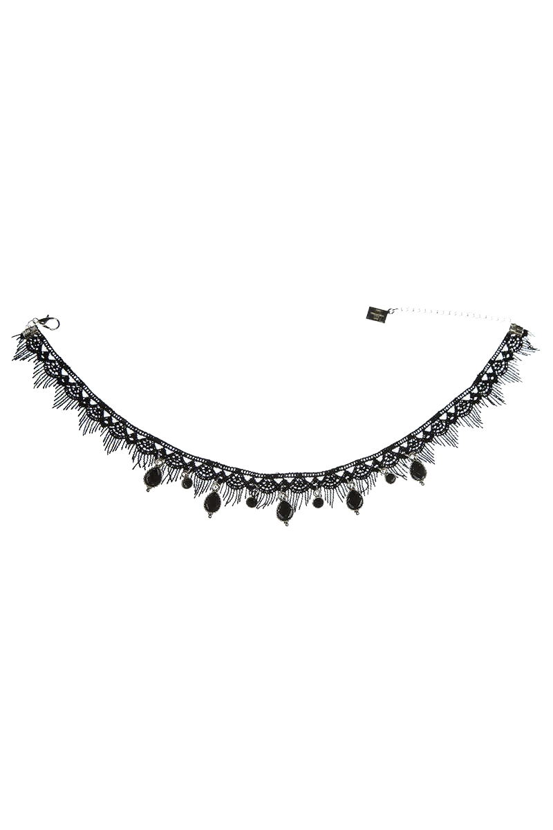 Damen Kropfkette mit tropfenförmigen Strass-Steinen