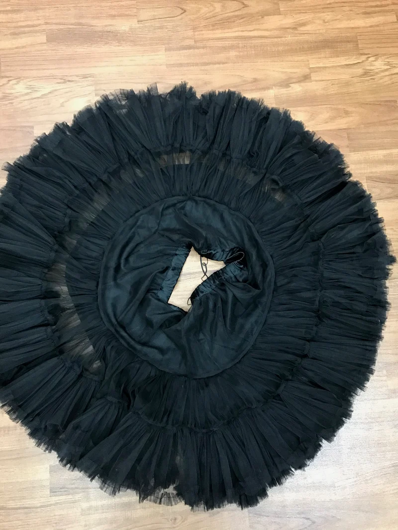 Petticoat schwarz 2-lagig Baumwolle 50er Jahre Rockabilly Gr. 38–42