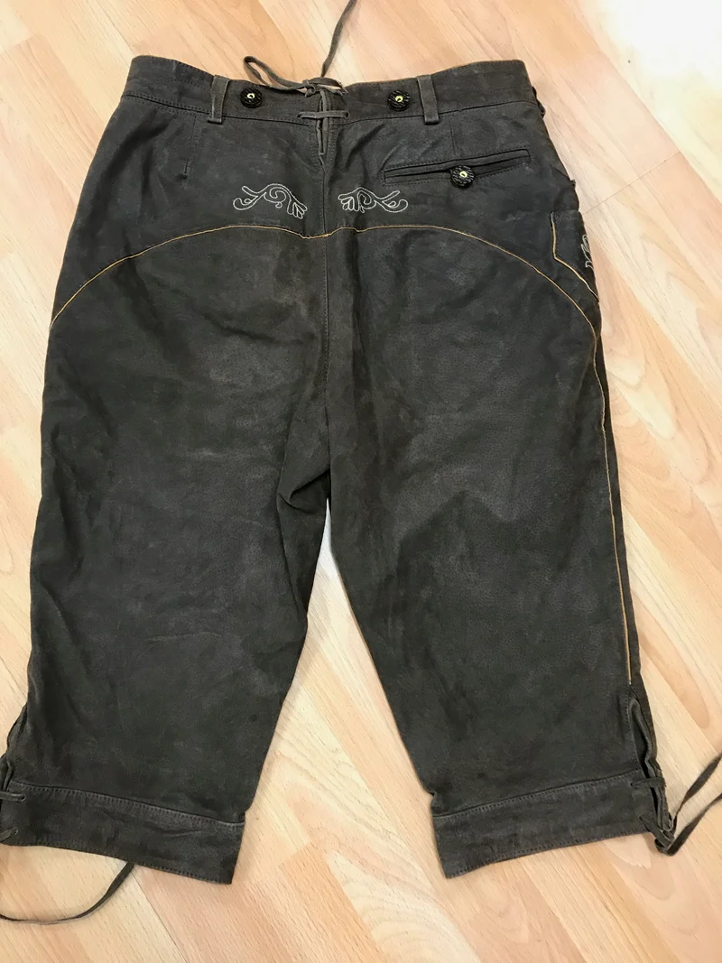 Vintage Lederhose Herren Kniebund Gr. ca. 50 – dunkelbraun Trachtenhose JCC