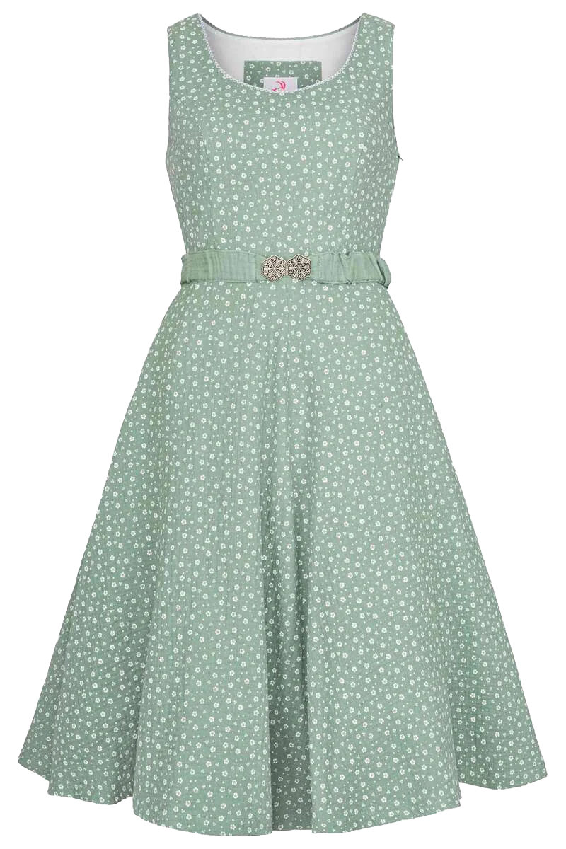 Baumwoll Trachtenkleid ohne Arm mit Gürtel