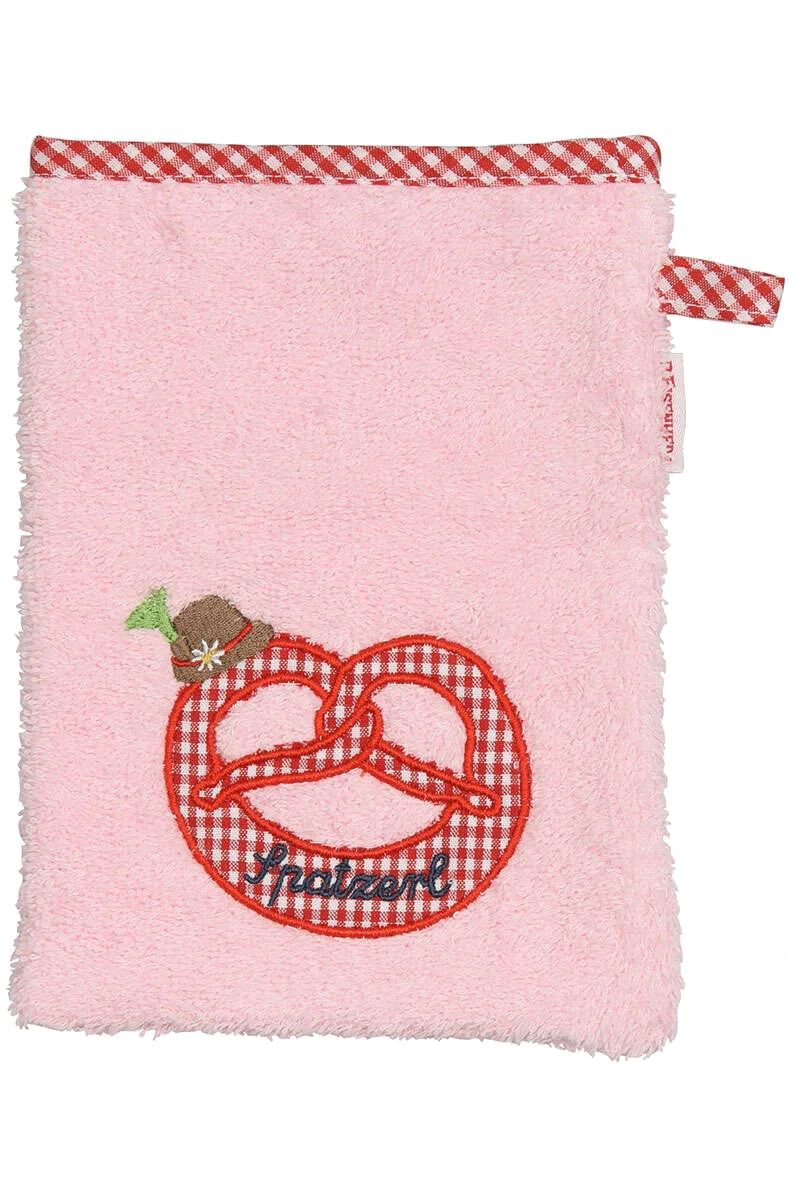 Baby Waschhandschuh Brezel mit Tirolerhut
