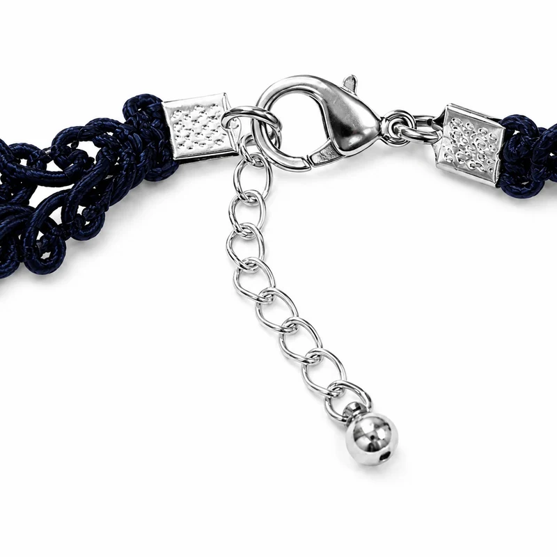 LUISIA® Spitzen Kropfband "Malina" mit Herzanhänger | Dunkelblau