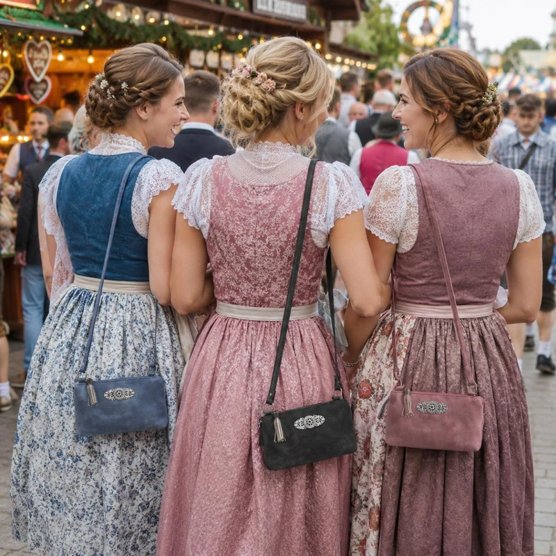 Trachten Handtasche "Sofia" - Dirndl Umhängetasche | Dunkelbraun