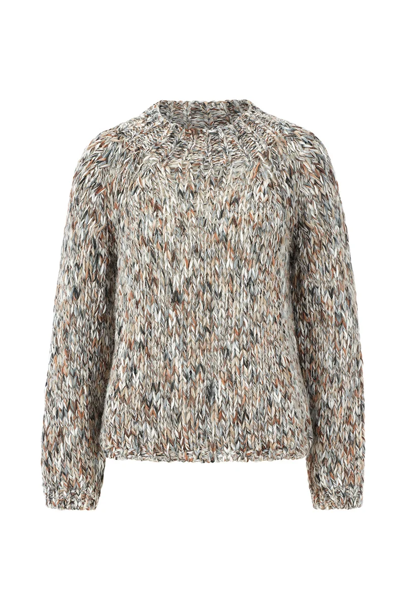 Chunky-Strickpullover mit Multicolor-Melange