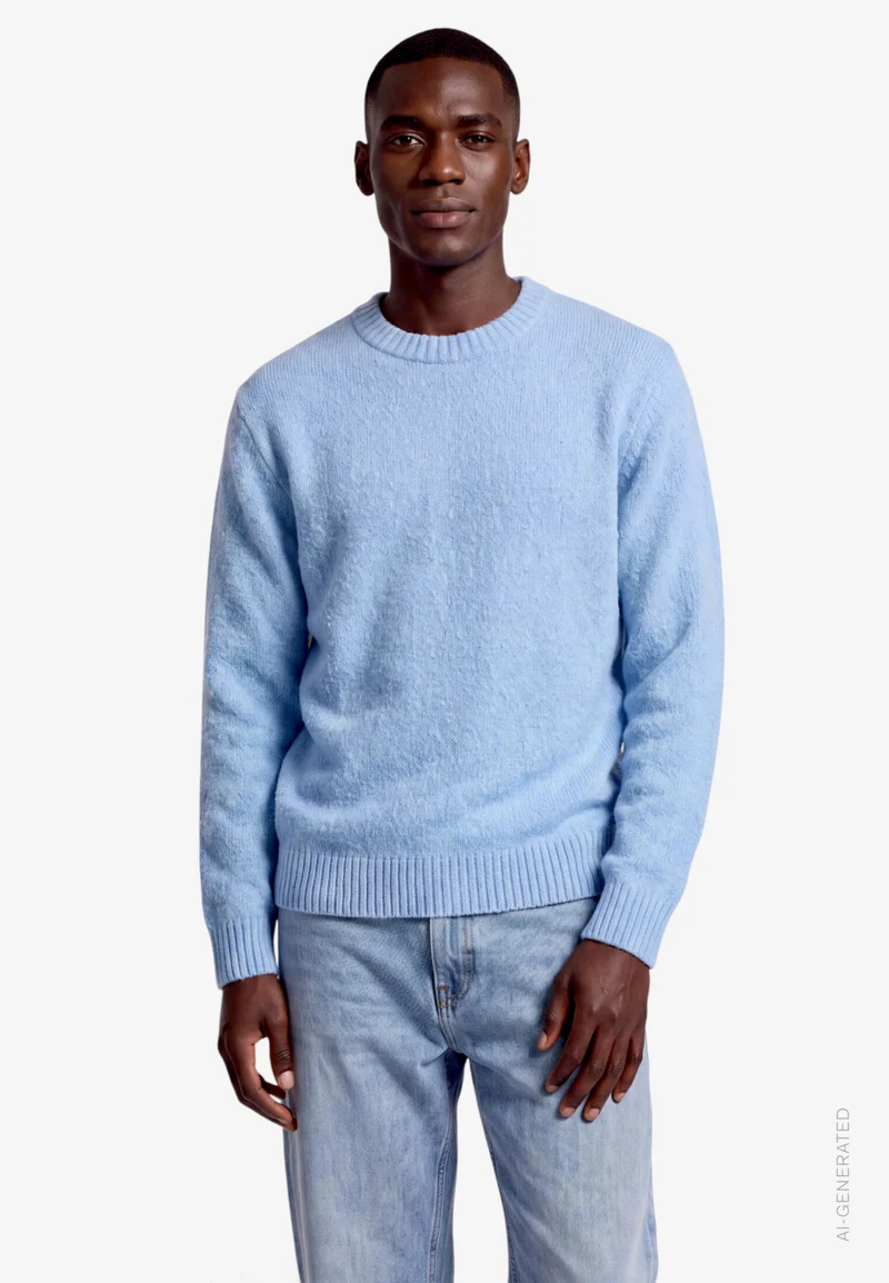 Pullover aus Bouclé mit Rundhalsausschnitt