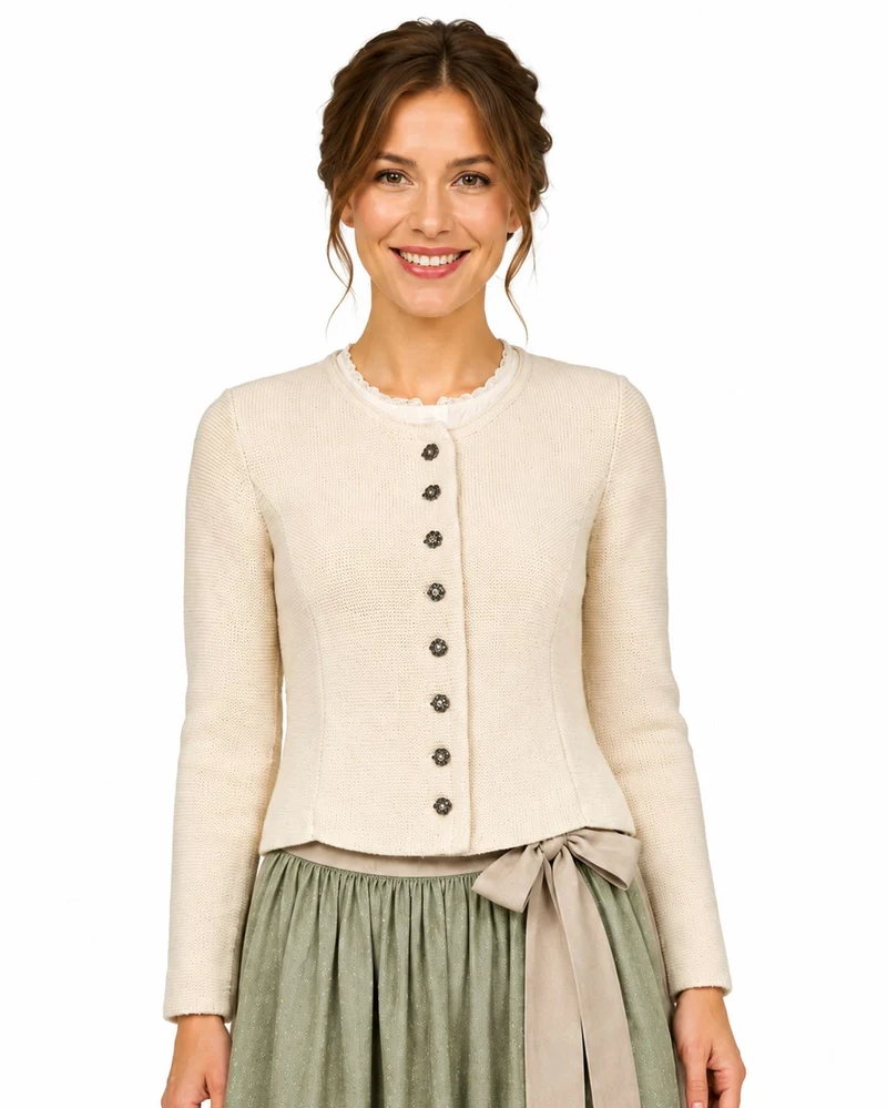 Isar-Trachten Damen Strickjacke "Saskia" 57102 | Natur