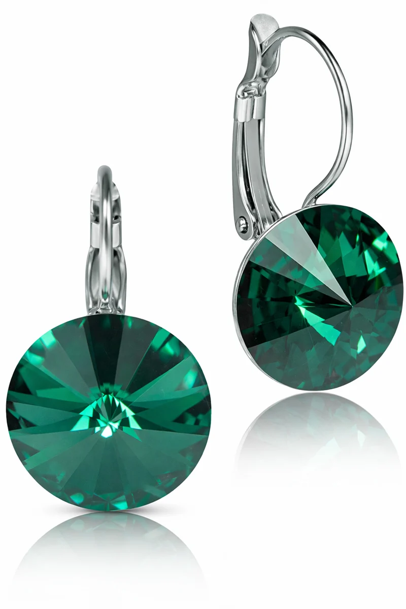 LUISIA® Ohrringe Rivoli mit Kristallen von Swarovski® 14 mm | Emerald