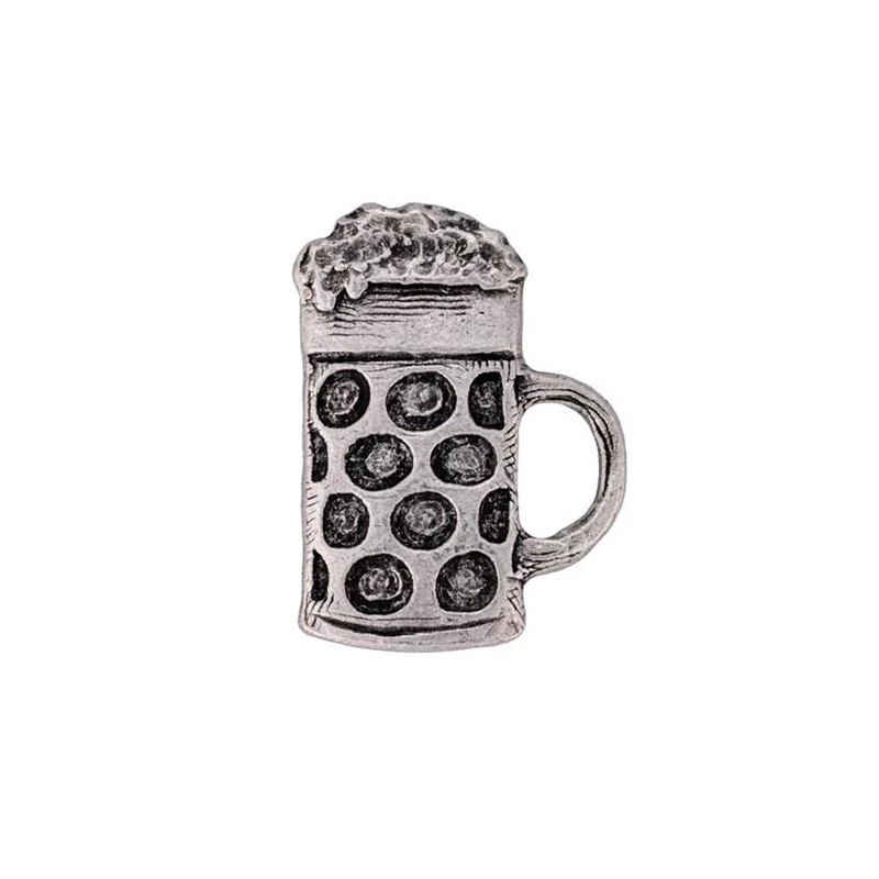 Gaudiknopf Anstecker Bierkrug Pin Altsilber