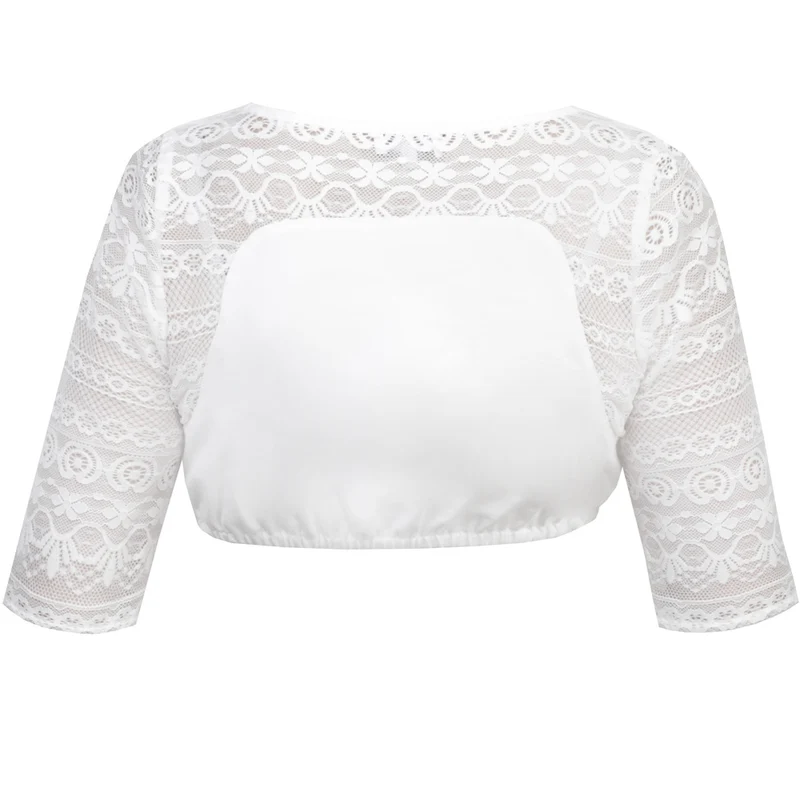MarJo Dirndlbluse "Ganina-Candia" Traditionell Halbarm | Offwhite