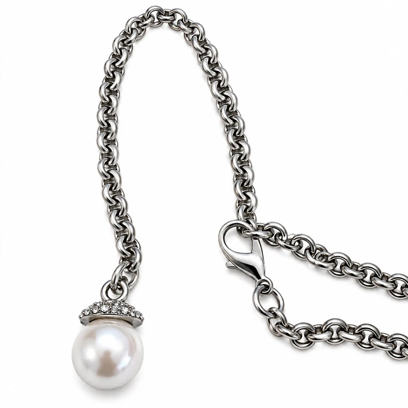 Ketten-Trachtengürtel "Ornament Perle Edelweiß" | Altsilber