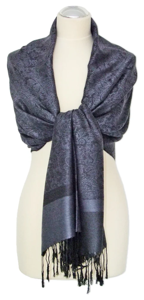Halstuch aus Viscose - Stola Schal 185 x 70 cm | Anthrazit