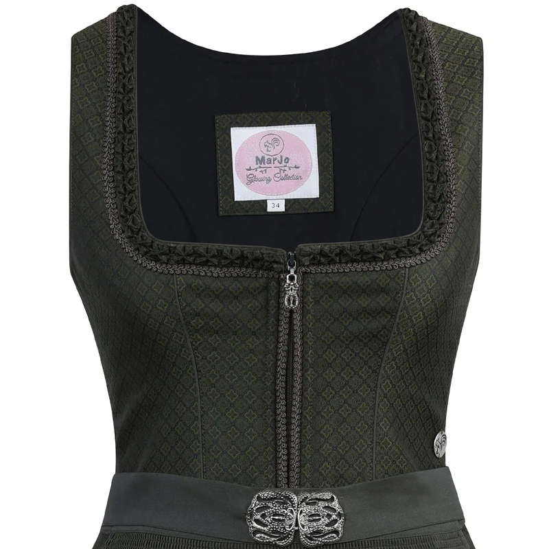 MarJo Dirndl Eschau Moos 65cm mit Borte