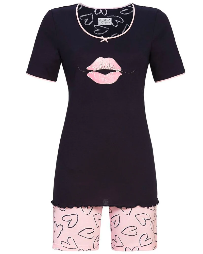 RINGELLA Damen Kurzarm Pyjama "Lovely" 4261312 | Dark Navy