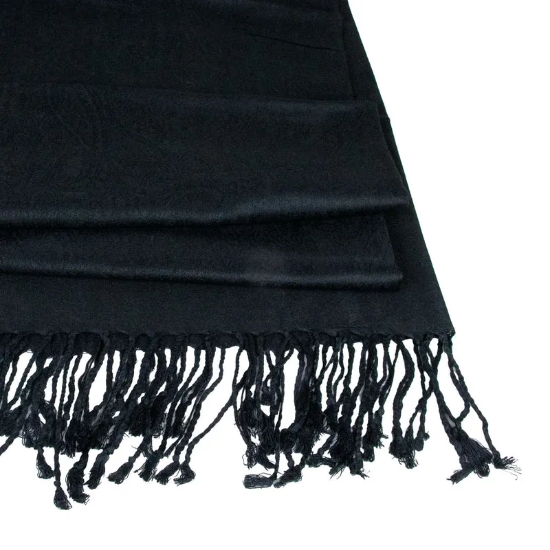 Halstuch aus Viscose - Stola Schal 185 x 70 cm | Schwarz
