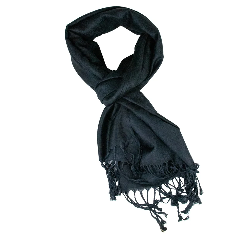 Halstuch aus Viscose - Stola Schal 185 x 70 cm | Schwarz