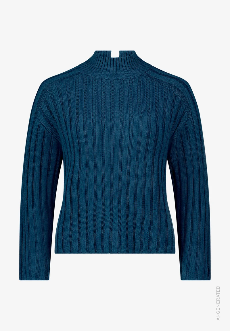 Strickpullover mit Stehkragen