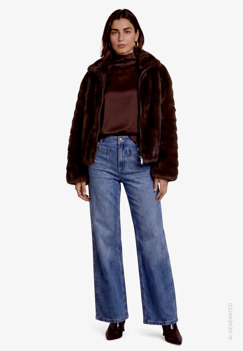 Flared Jeans mit aufgesetzten Taschen