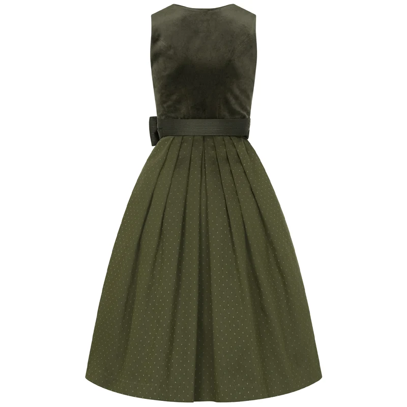 TREAM x Krüger Dirndl Hasenjagd Dunkelgrün Reißverschluss 70cm Kollektion 2026