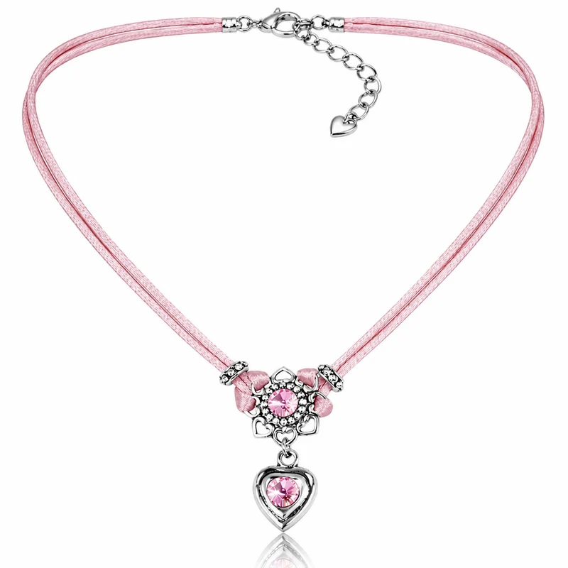 LUISIA® Halskette "Chiara" Herzblüte - Kristalle von Swarovski® | Altrosa