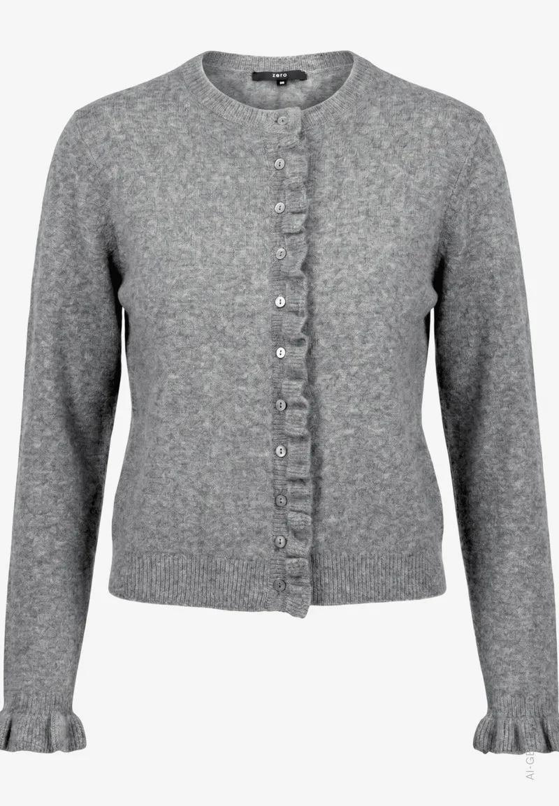Strickjacke mit Rüschen