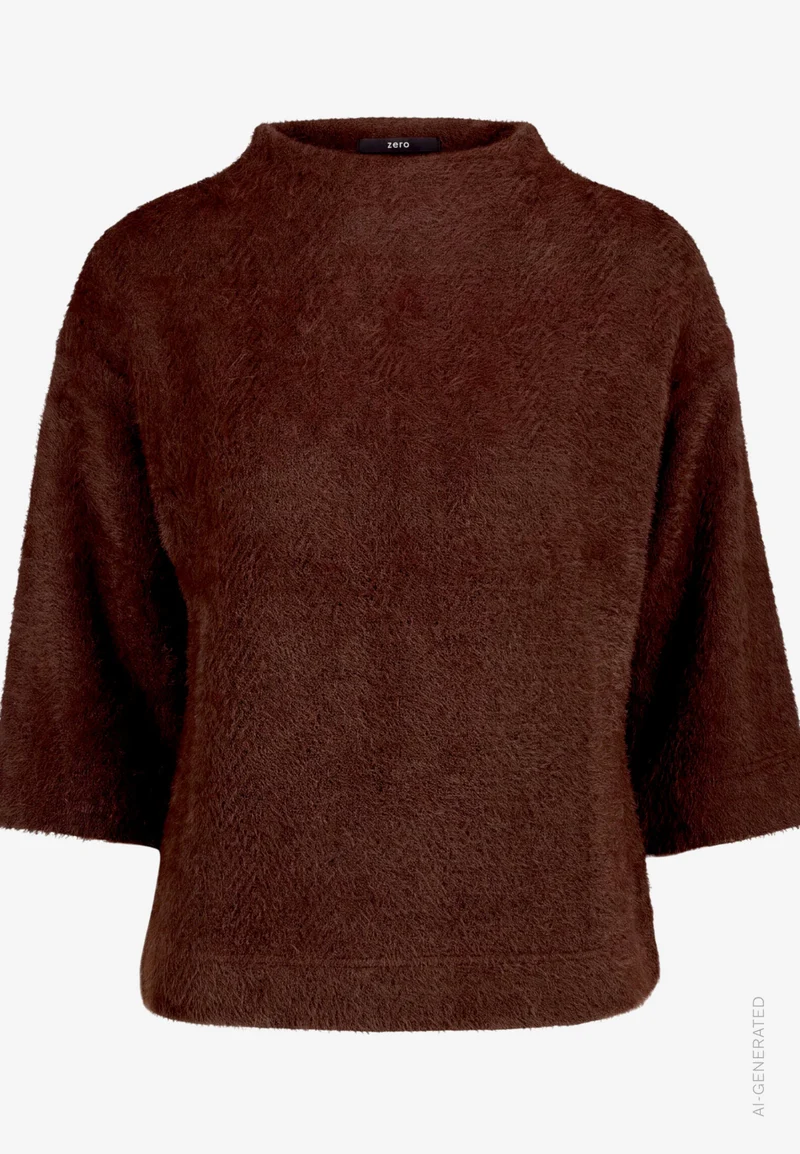 Sweatshirt 3/4 Arm mit Fischgrätmuster
