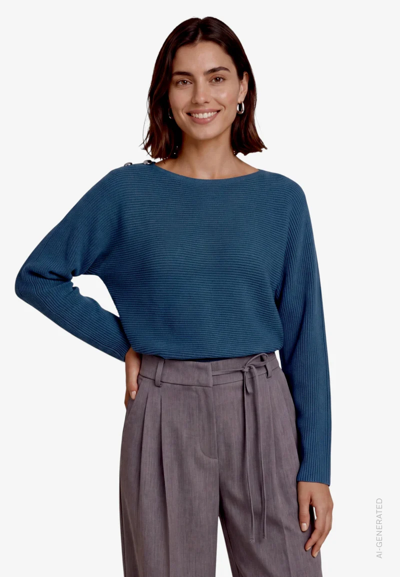 Strickpullover mit U-Boot Ausschnitt