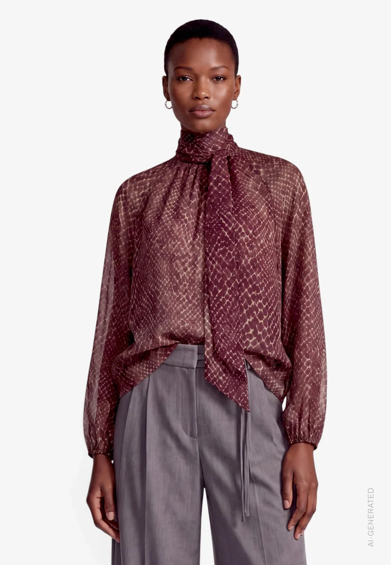 Schluppenbluse mit Animalprint
