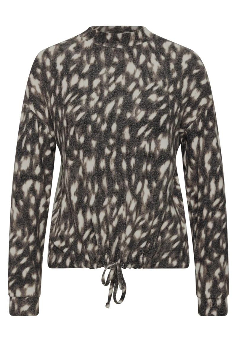 Langarmshirt mit Turtle Neck und Muster