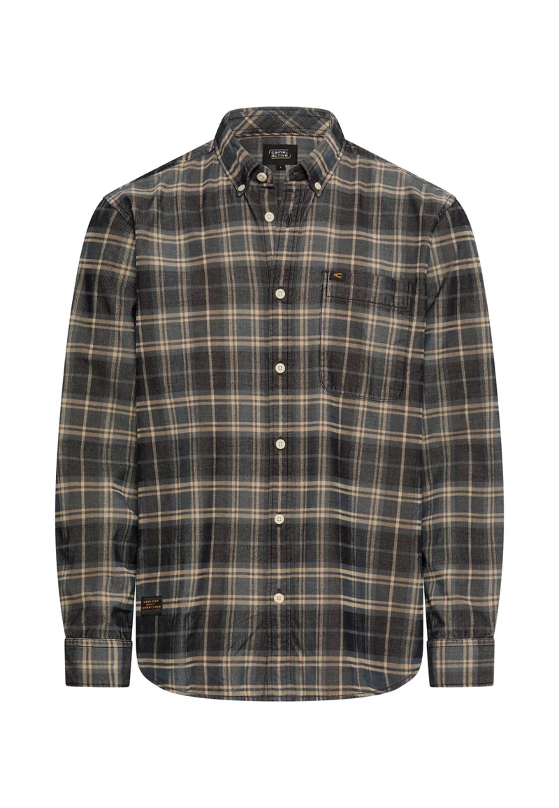 Baumwollhemd mit Button-Down-Kragen