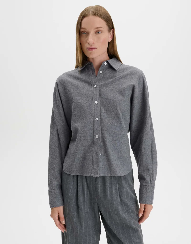 ZANIELLE Flanellbluse mit Fledermausärmeln