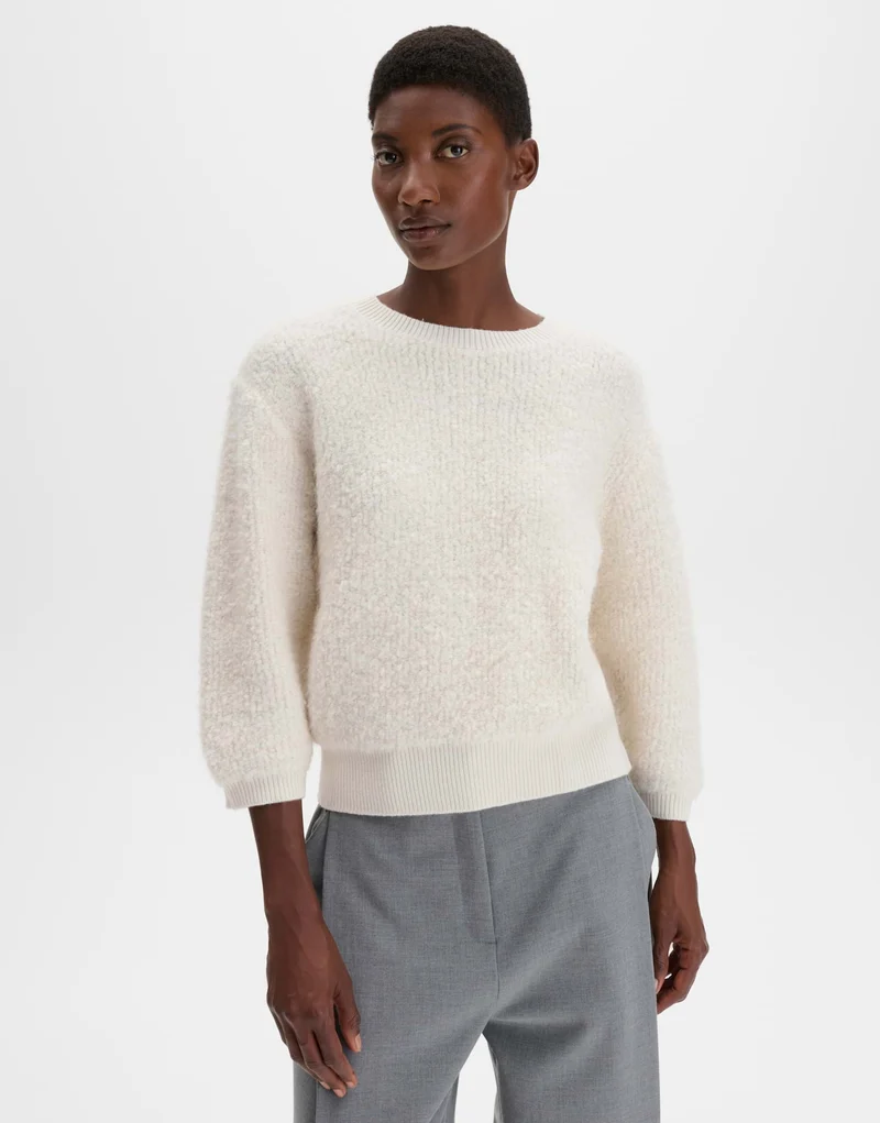 TALPA Strickpullover aus Bouclégarn