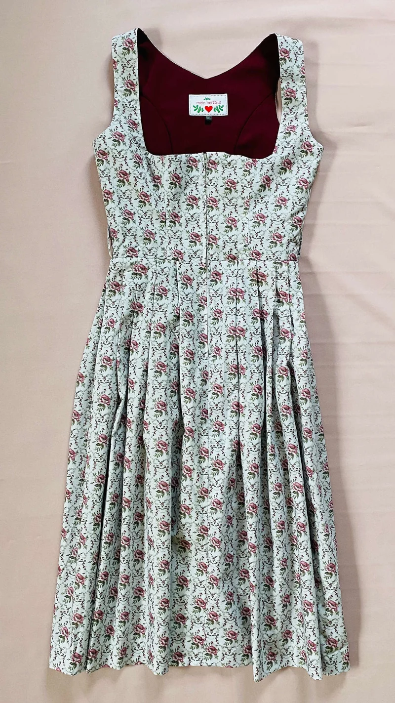 Dirndl grau mit Rosen "Olivia"