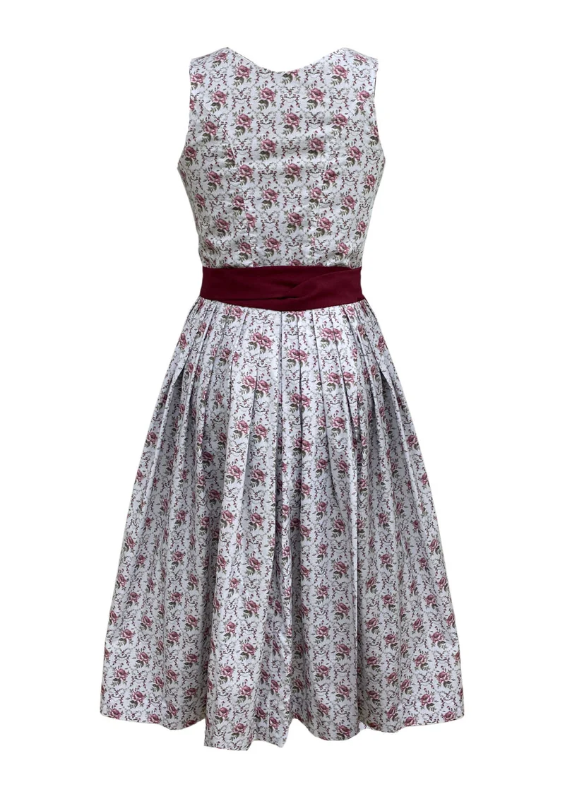 Dirndl grau mit Rosen "Olivia"