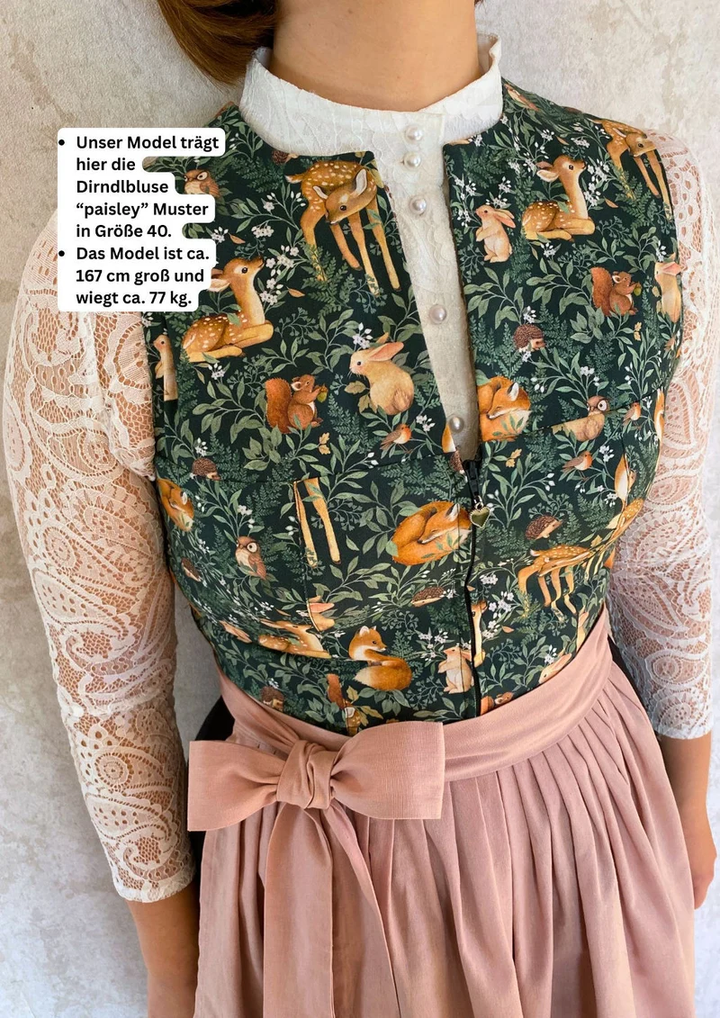 Dirndlbluse "Paisley" Muster