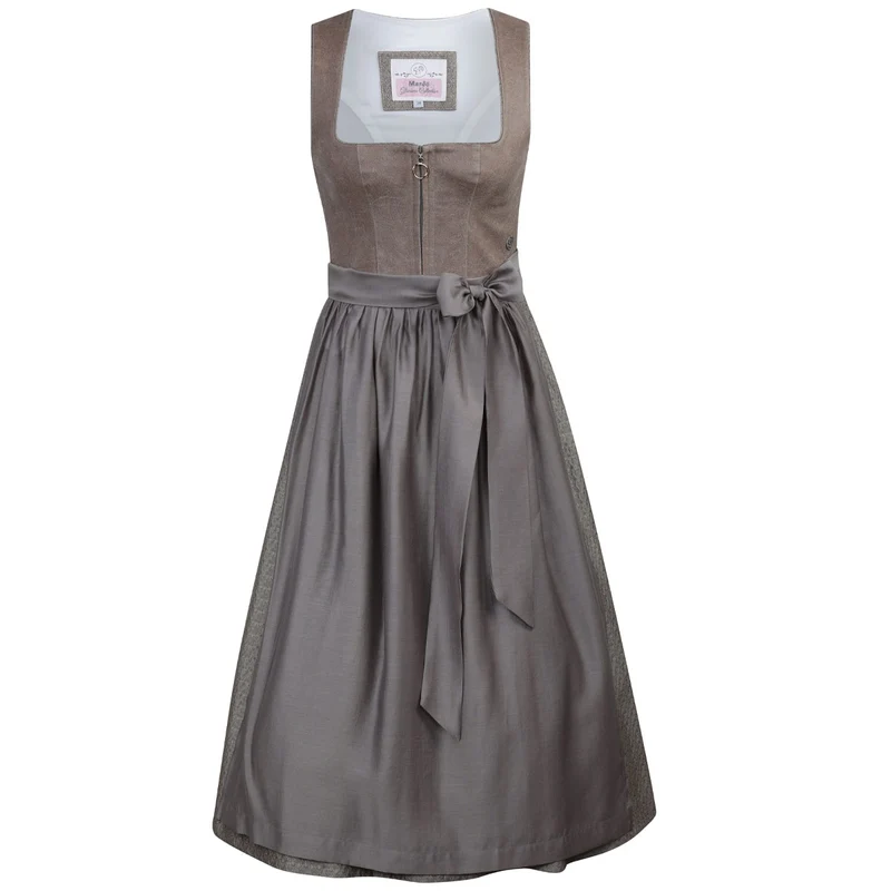 MarJo Dirndl Petershausen Affogato Braun Lederoptik-Mieder 70 cm