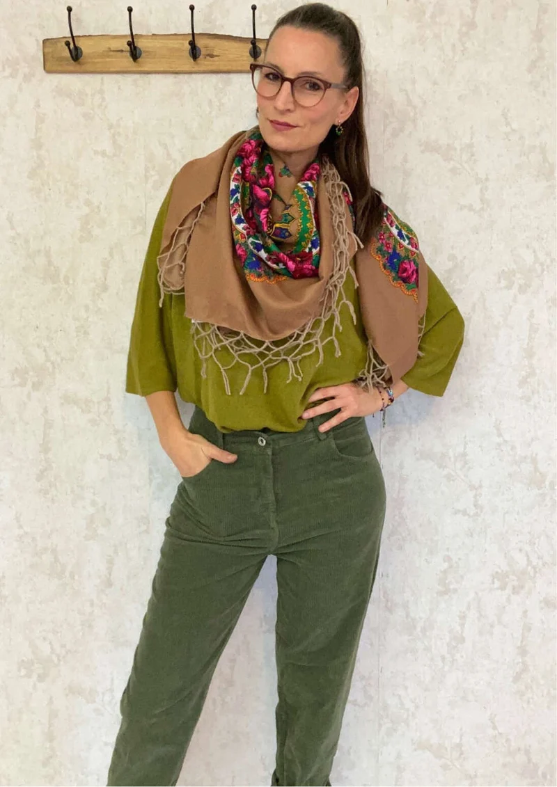 Outfit Kordhose khaki