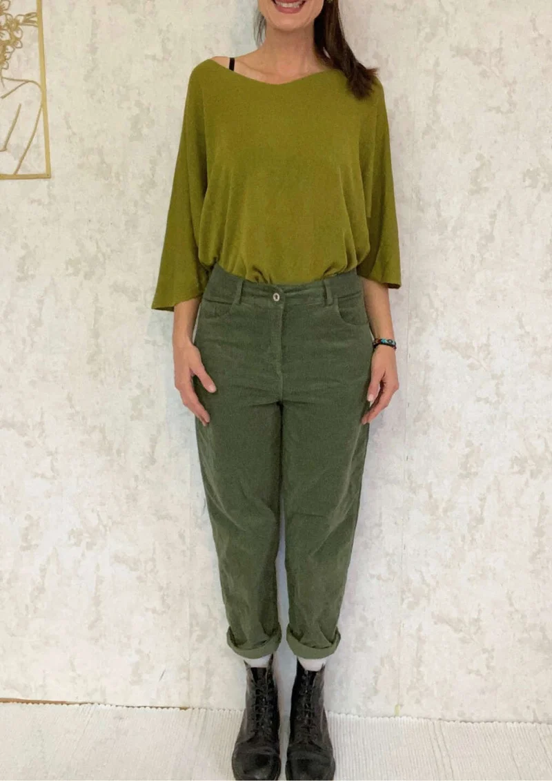 Outfit Kordhose khaki