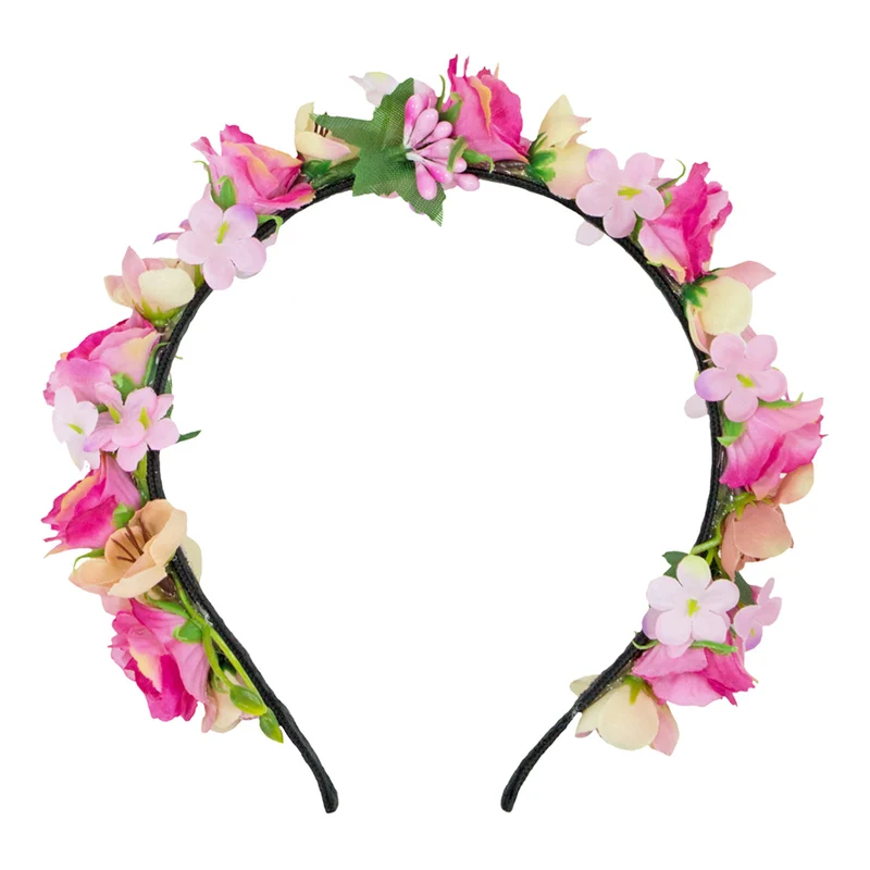 Blumen Haarreif "Sabia" mit Rosen und Blüten | Pink Creme