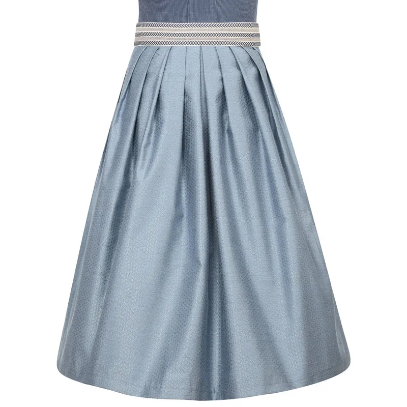 MarJo Dirndl Freudensee Himmelblau Gerader Ausschnitt Cord 70cm