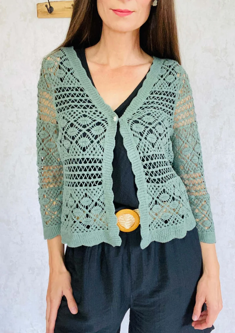 Häkel-Cardigan bunte Farben