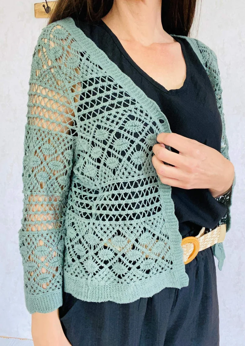 Häkel-Cardigan bunte Farben