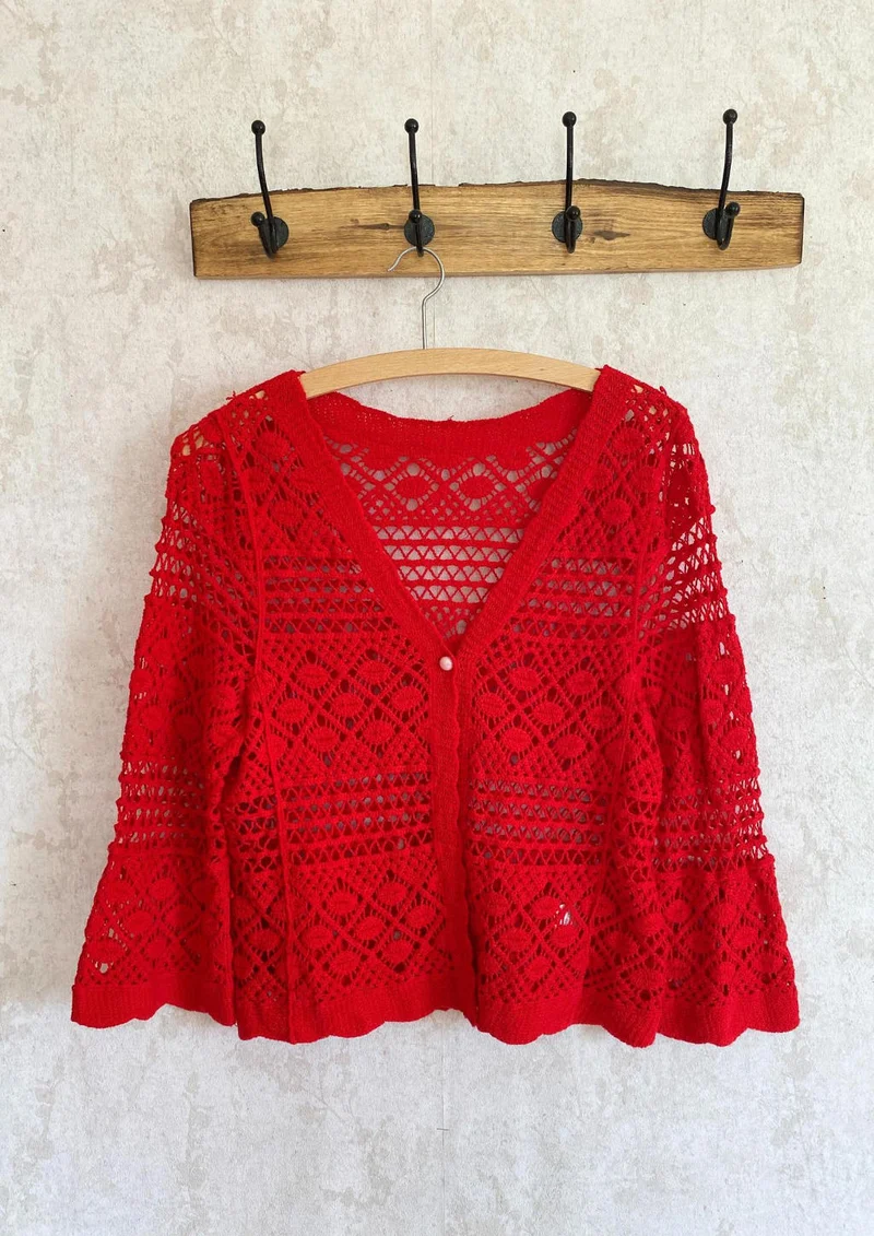 Häkel-Cardigan bunte Farben