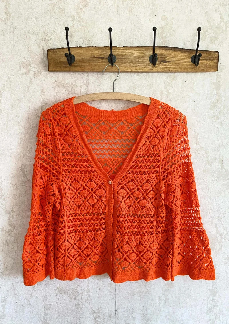 Häkel-Cardigan bunte Farben
