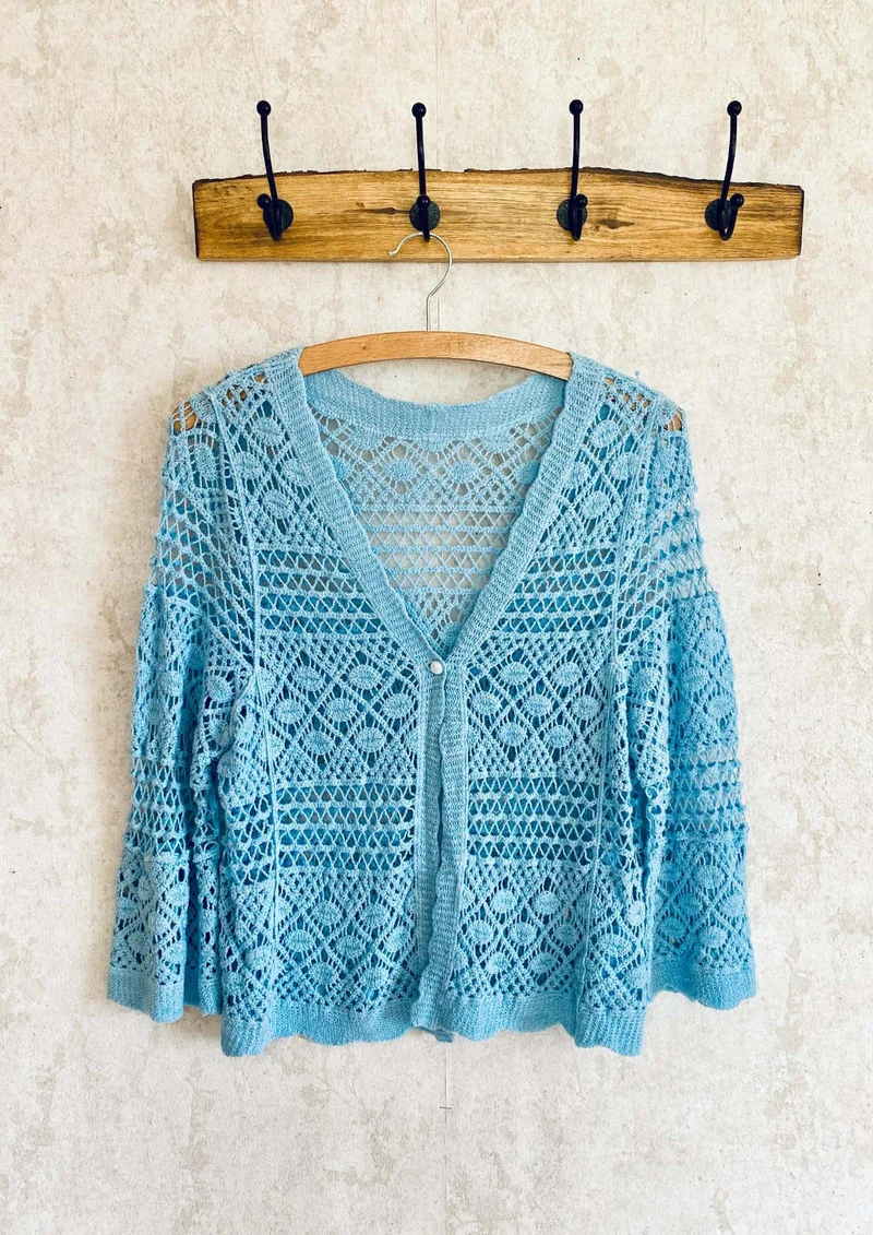 Häkel-Cardigan bunte Farben
