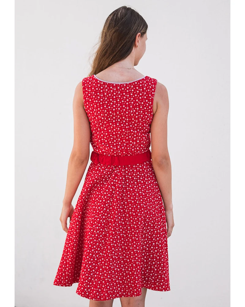 Turi Damen Trachtenkleid "Kati" mit Blümchenmuster | Rot