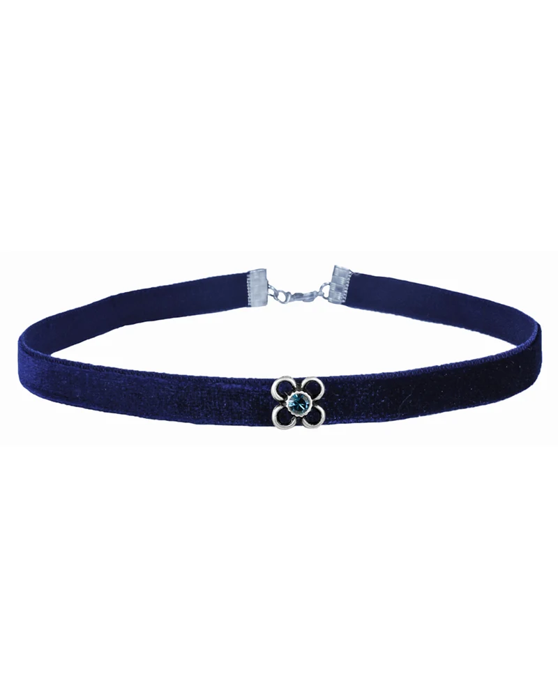 LUISIA® Samt Kropfband "Ramona" mit Premium Kristall | Dunkelblau