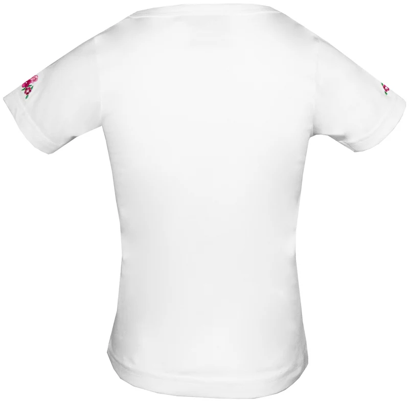 Isar-Trachten Mädchen T-Shirt "Reh" mit Stickerei 52766 | Weiß Pink