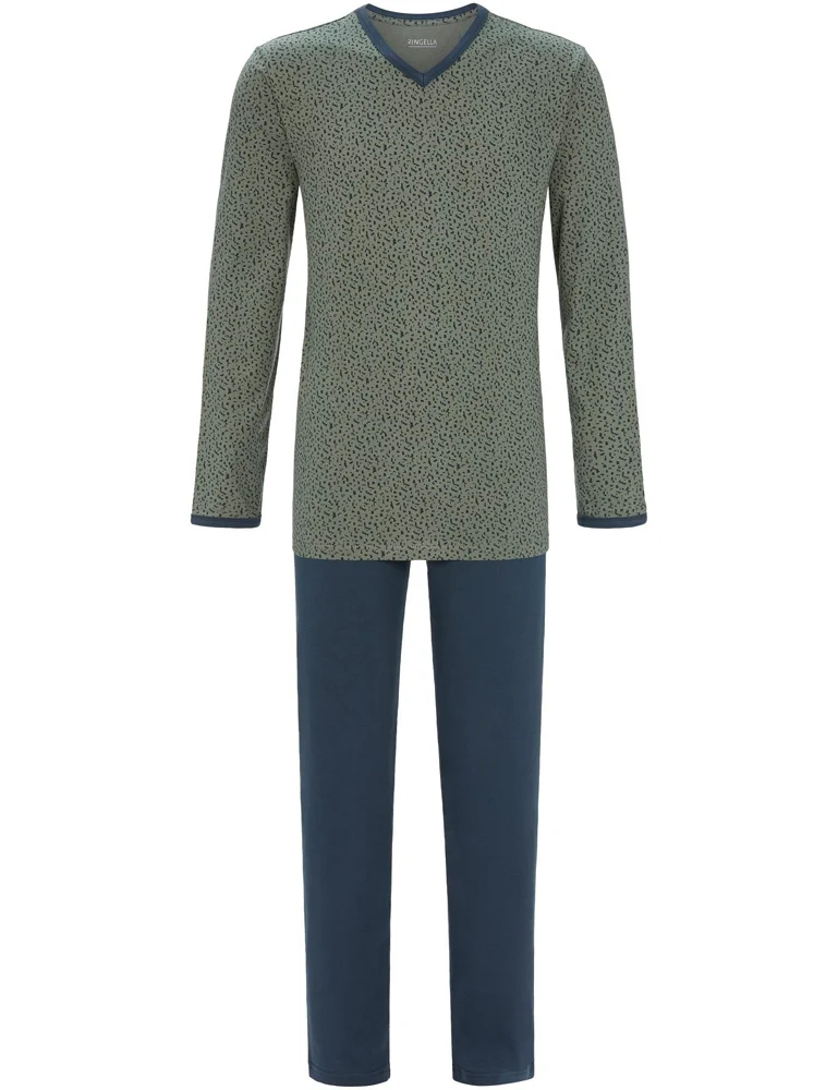 RINGELLA Herren Langarm Pyjama "Modern Style" 2541204 | Olivgrün
