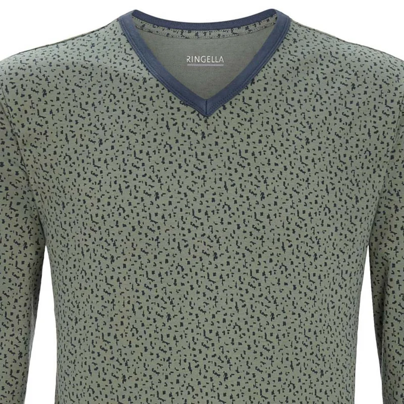 RINGELLA Herren Langarm Pyjama "Modern Style" 2541204 | Olivgrün