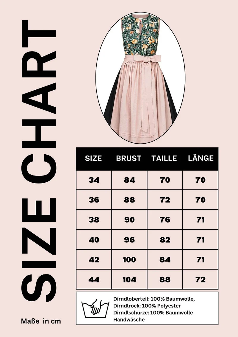 Dirndl grün "Waldtiere"
